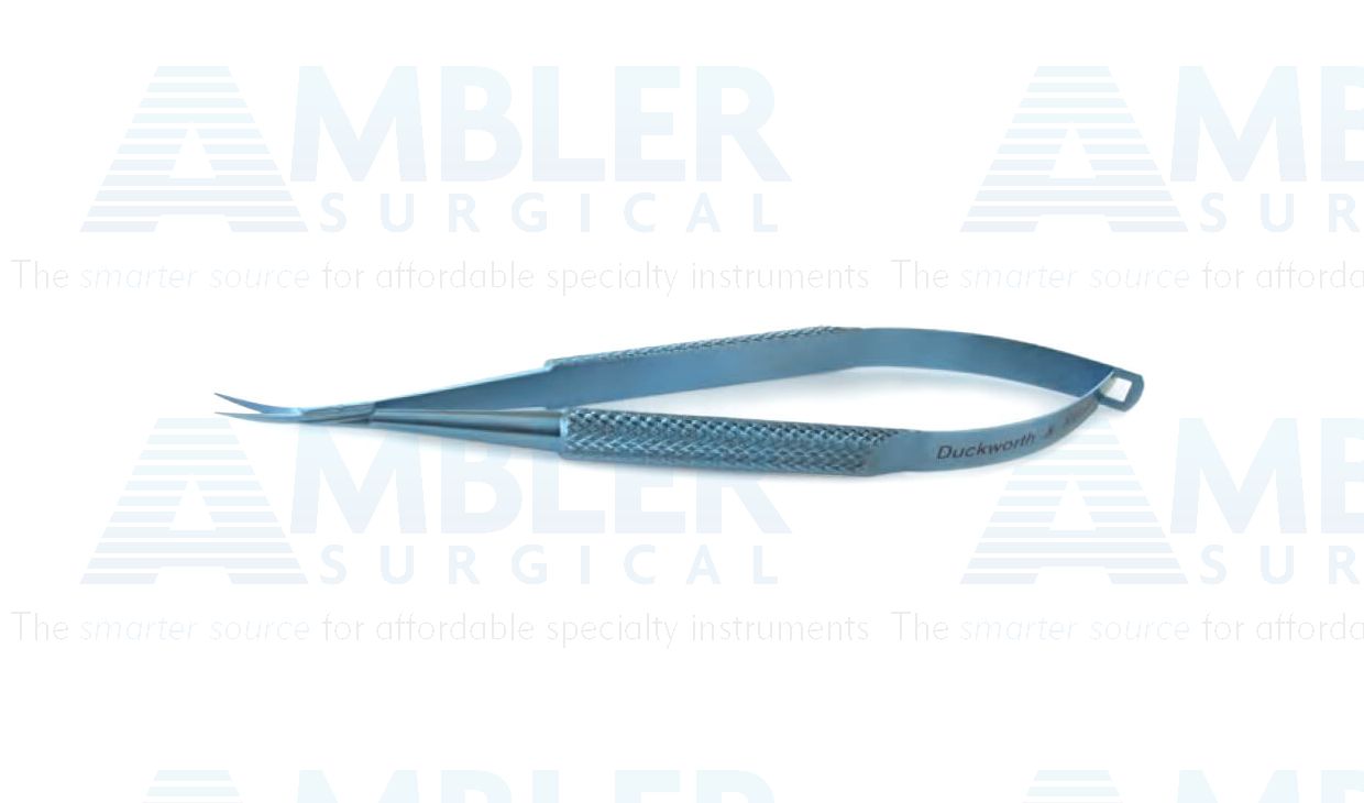 D&K iris scissors, 4 1/4'',curved blades, sharp tips, round handle, titanium