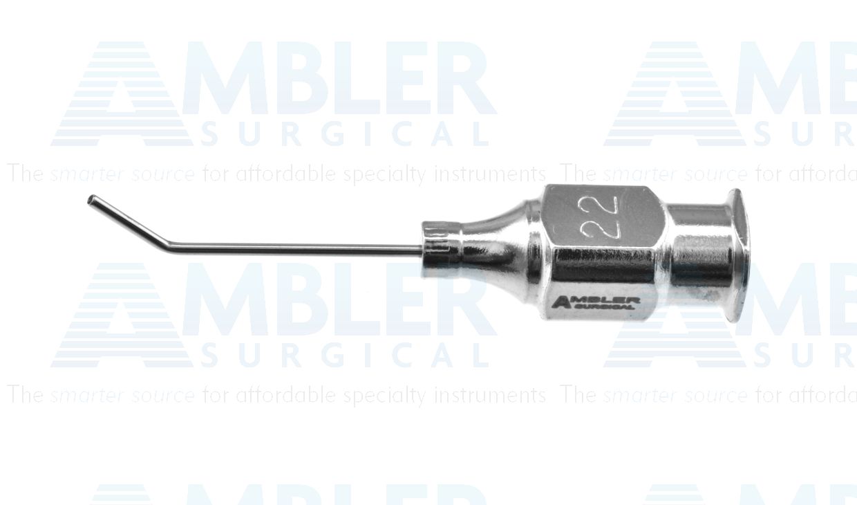 Air injection cannula, 22 gauge, angled 45º, 5.0mm from bend to tip, 19.0mm overall length excluding hub