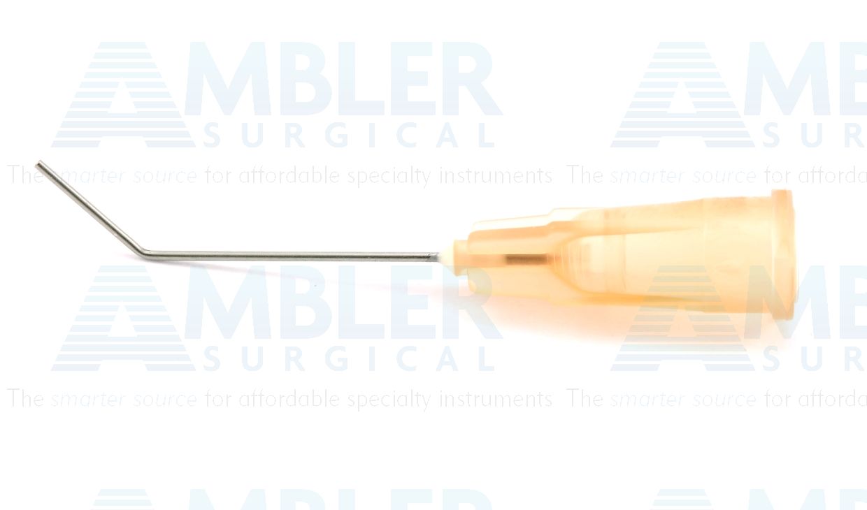 Anterior chamber rycroft cannula, 25 gauge x 7.0mm, angled tip, packaged individually, sterile, disposable, box of 10