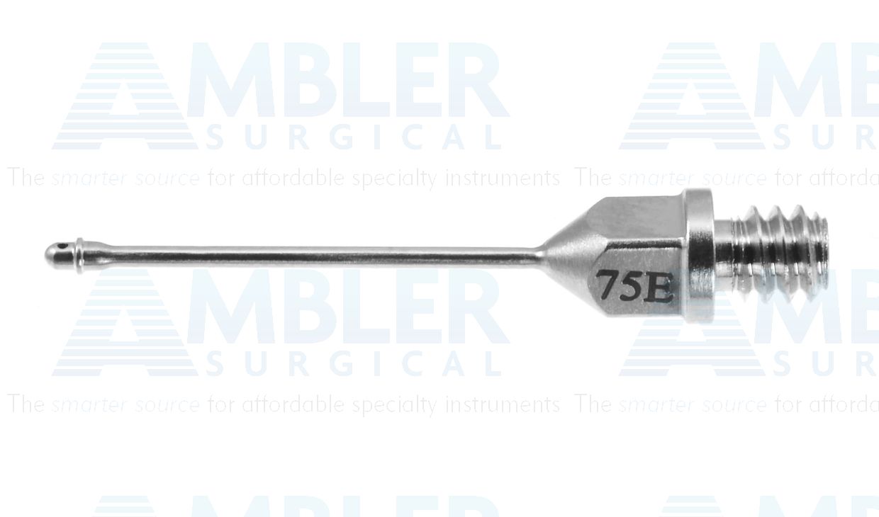 Ambler I/A tip, 23 gauge thin-wall, straight, 0.44mm single port, bulbous tip, screw-in
