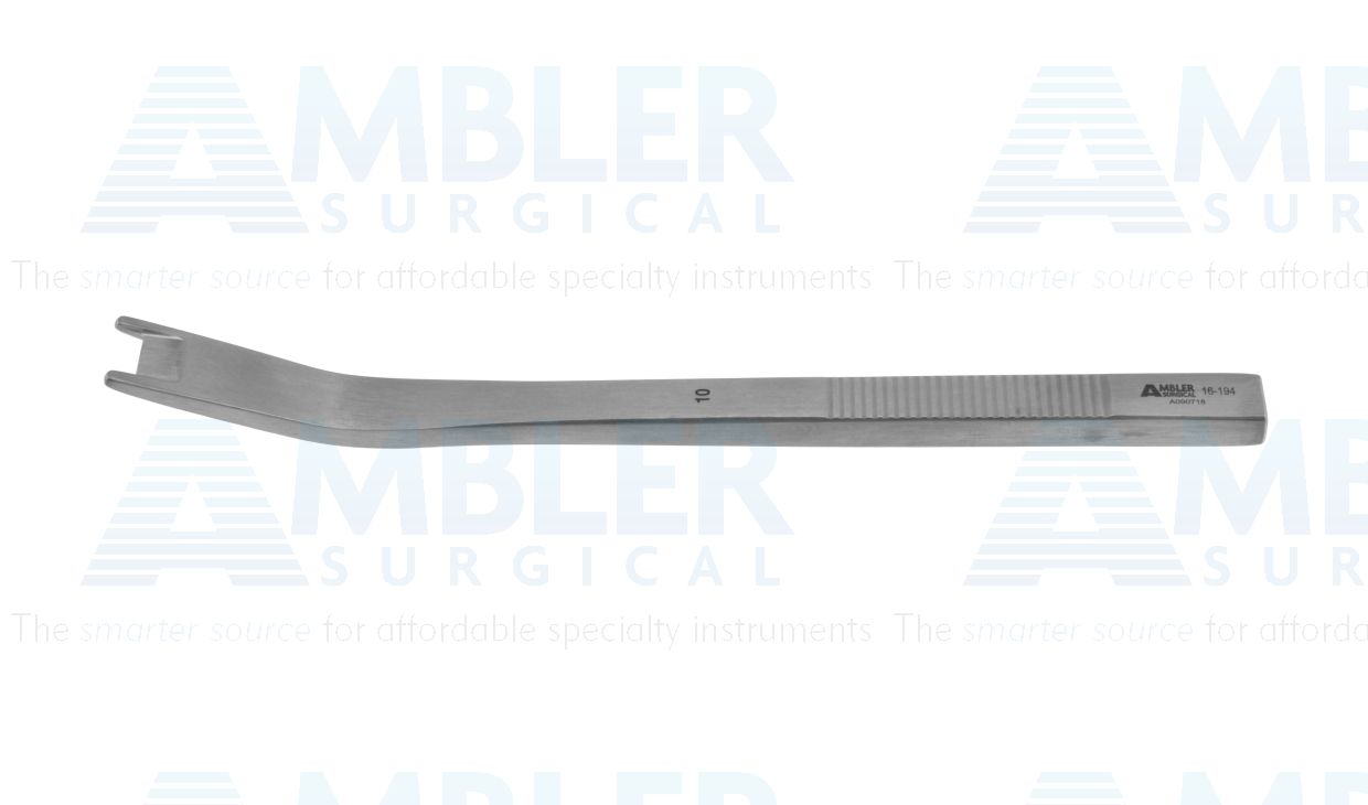 Daniel chisel, 6 3/8'', strongly angled, 10.0mm wide, double-guarded cutting edge, flat handle