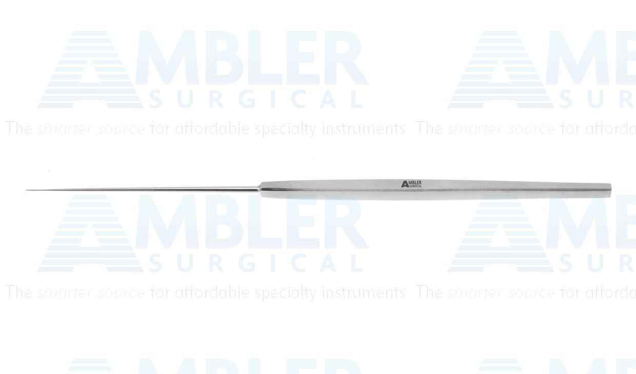 Derlacki chisel, 6 1/4'',straight shaft, straight, 0.5mm wide tip, narrow edge, flat handle