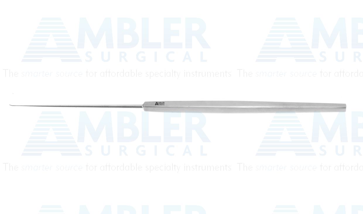 Derlacki chisel, 6 1/4'',straight shaft, angled 20º, 0.5mm wide tip, narrow edge, flat handle