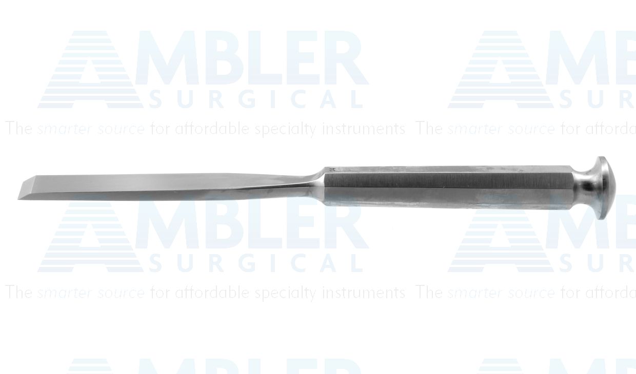 Stille-Type bone chisel, 8'',straight, 14.0mm wide, hexagonal handle