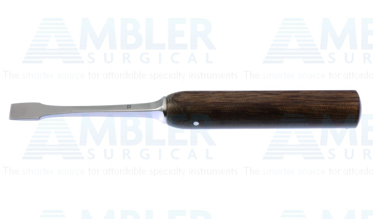 Lexer chisel, 7'',straight, 12.0mm wide, phenolic handle