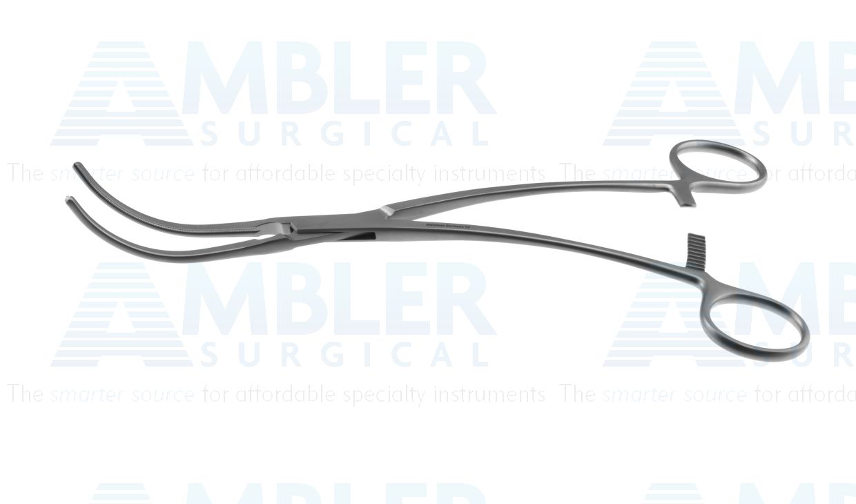 DeBakey-Bahnson clamp, 9 1/2'',medium curved, 6.4cm long atraumatic jaws, ring handle