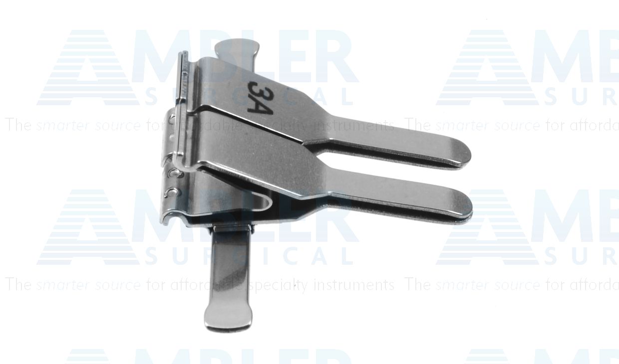Microsurgical artery approximator clamps, without frame, straight jaws, slight incurved tips, for vein or artery diameter size 1.0mm - 2.25mm, matte finish