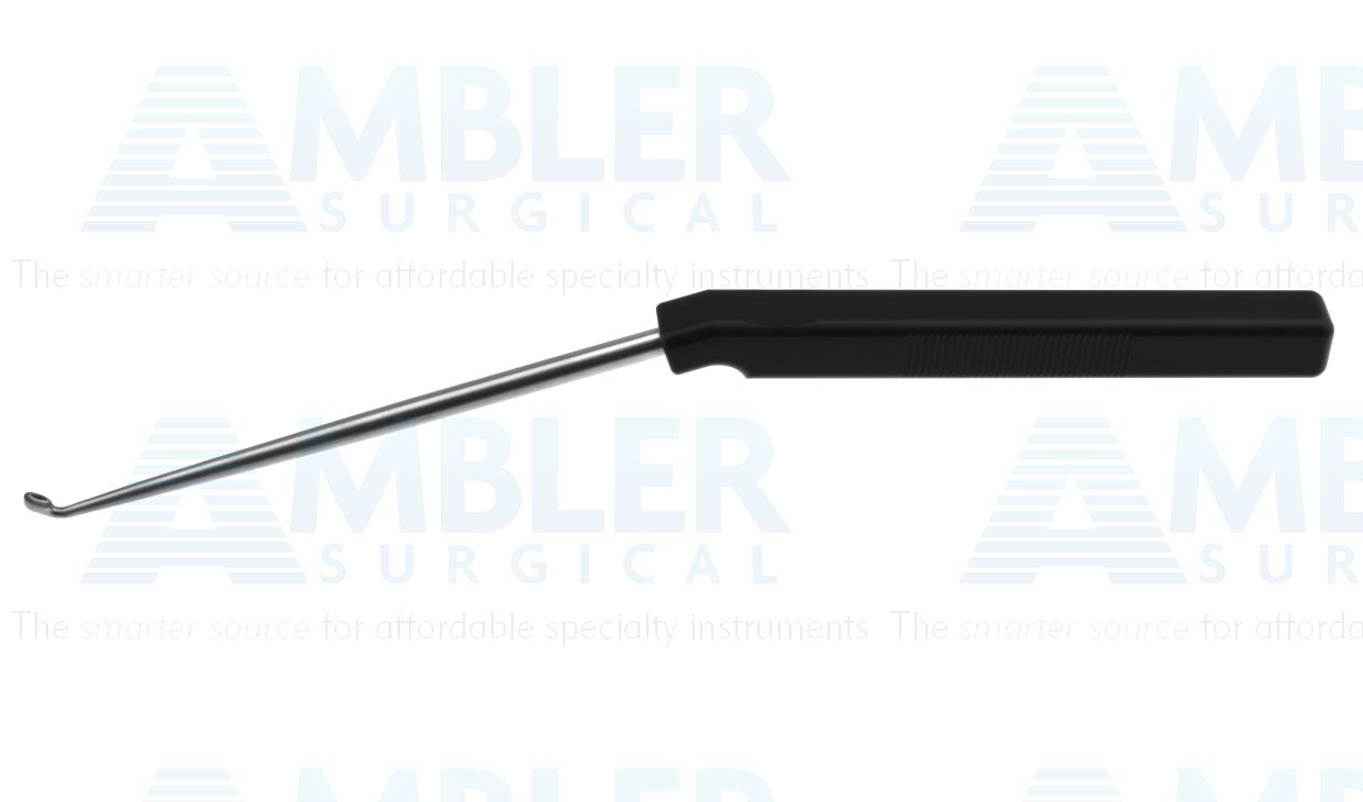 Cervical axial curette, 9'', angled shaft, low profile, angled up, size #3/0 cup, square handle