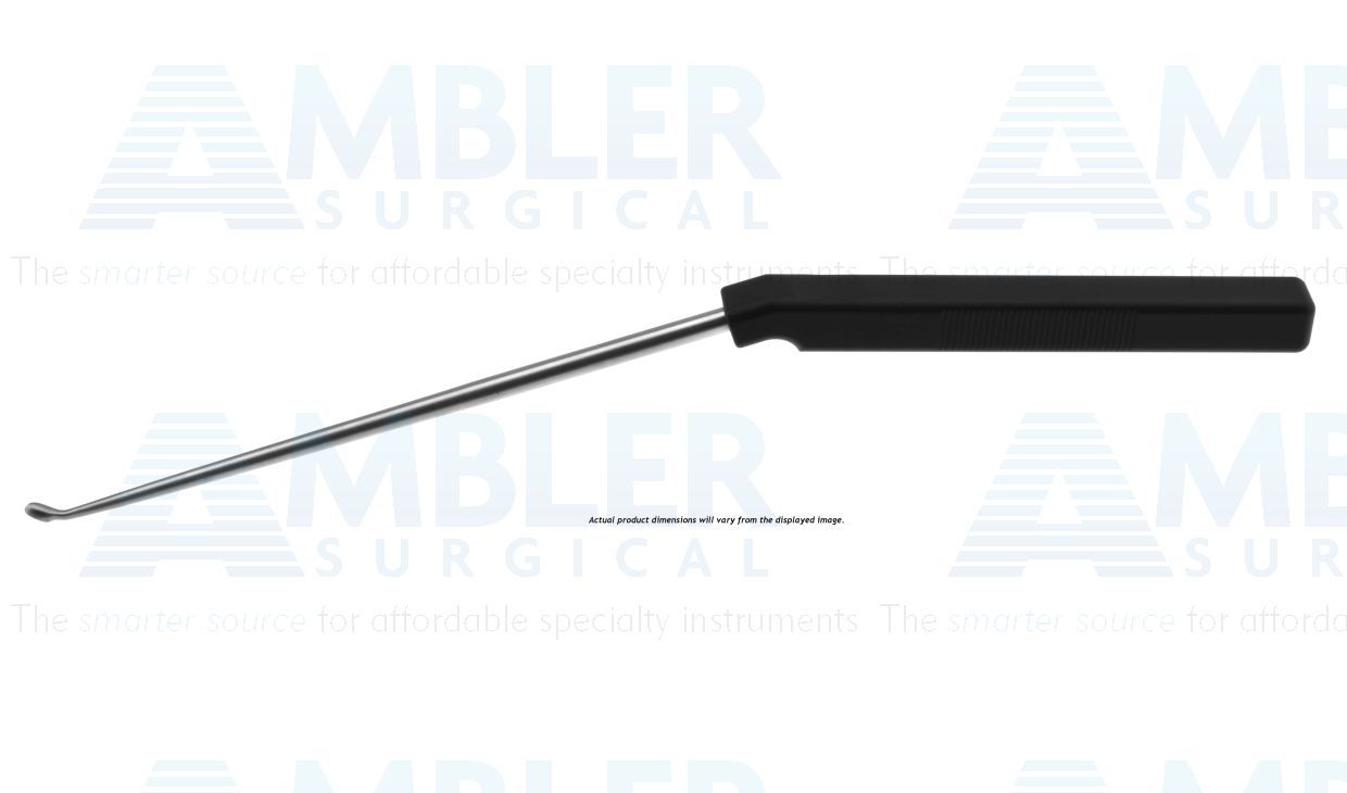 Lumbar axial curette, 10 1/4'', angled shaft, low profile, reverse angled up, size #4/0 cup, square handle