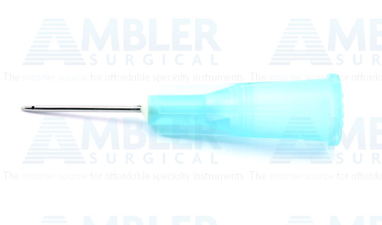 Shahinian lacrimal cannula, 23 gauge x 1/2'',0.3mm aspiration port, smooth bullet shape tip, packaged individually, sterile, disposable, box of 5