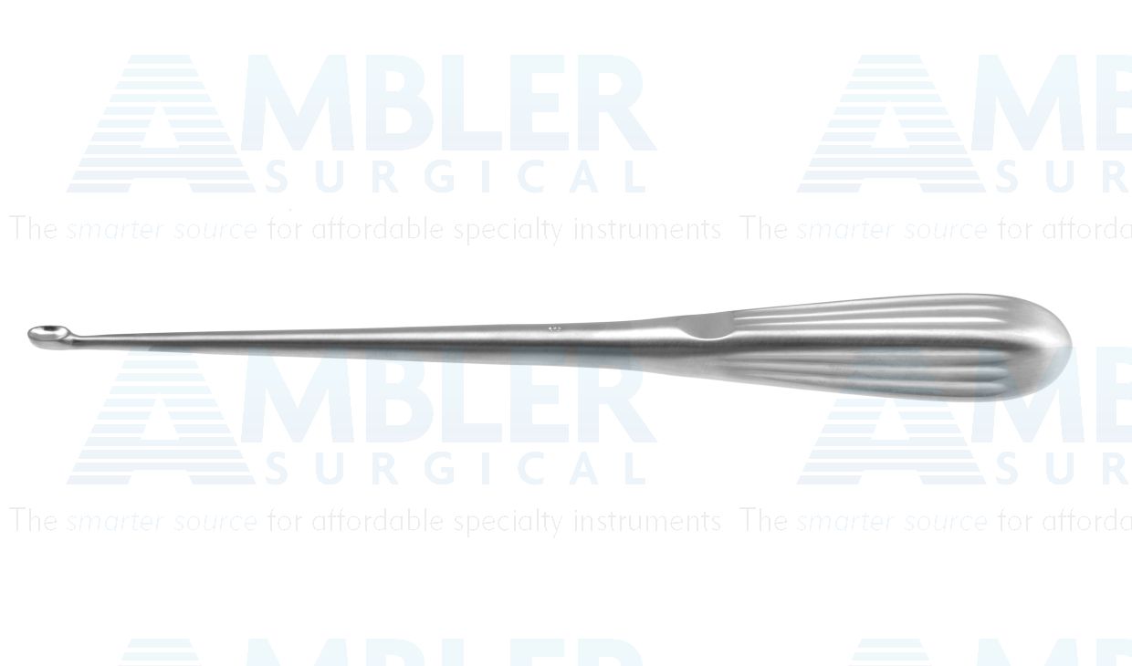 Flat back spinal fusion curette, 9'',straight, size #3 cup, brun handle