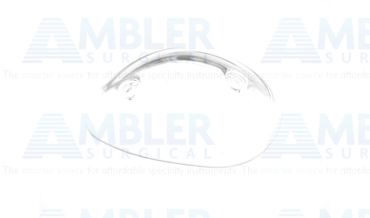 Bilateral oval conformer, made of PMMA plastic, regular, with holes, packaged individually, non-sterile, box of 1