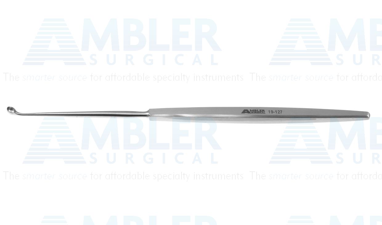 Antrum curette, 7 1/2'',slightly curved, round 4.0mm cup, flat handle