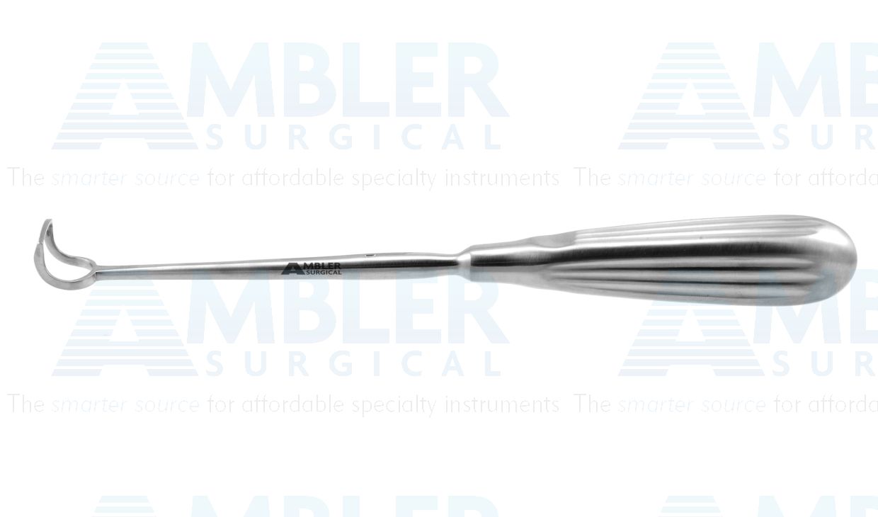 Barnhill adenoid curette, 8 3/4'',curved, size #1, 15.0mm x 16.0mm tip, 12.0mm cutting edge, brun handle