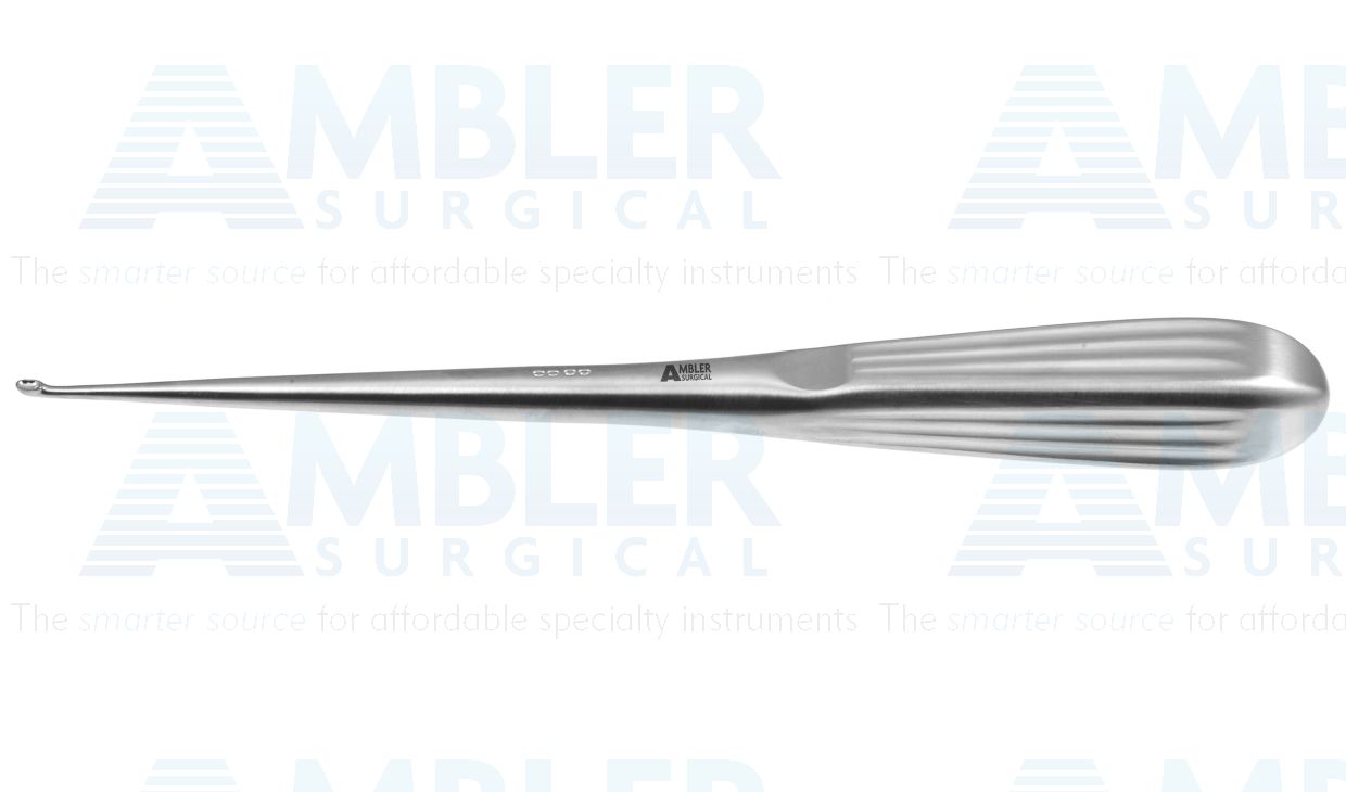 Barnhill adenoid curette, 8 1/2'',reverse curved, size #2, 17.0mm x 18.0mm tip, 15.0mm cutting edge, brun handle