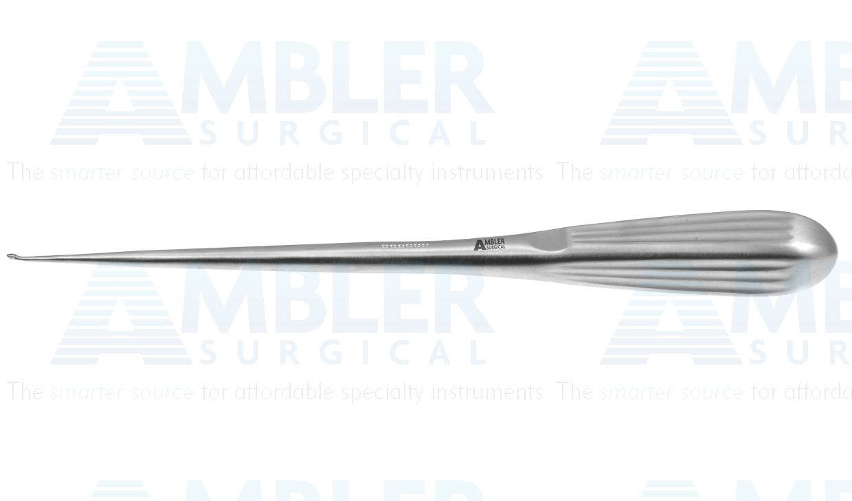 Spinal fusion curette, 9'',straight, size #6/0, oval cup, brun handle