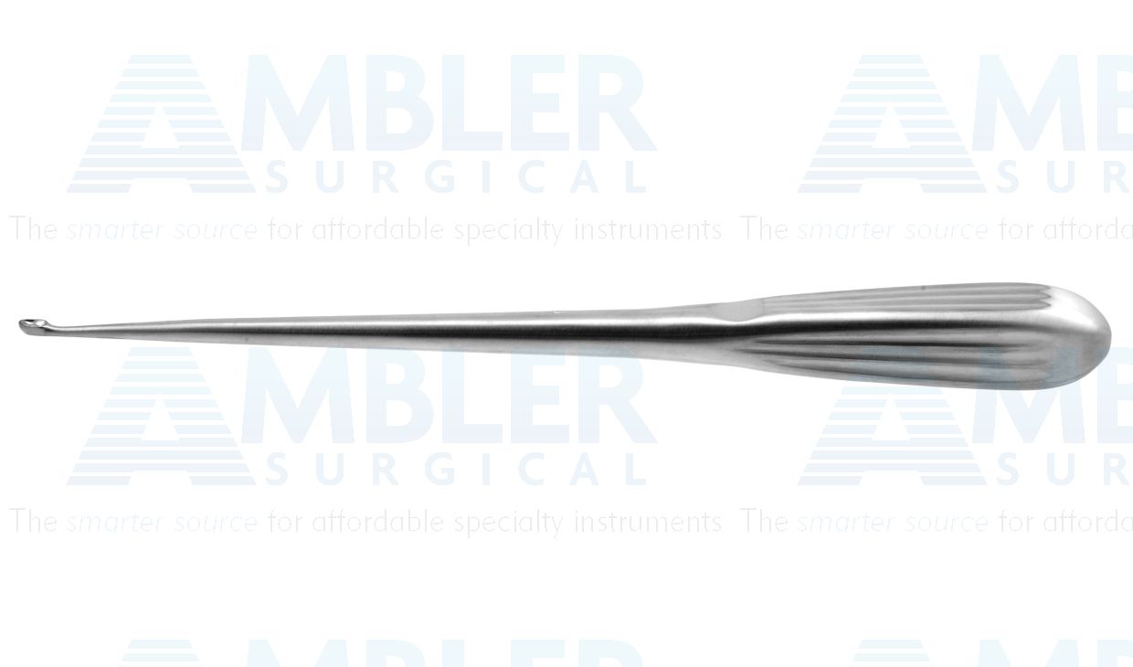 Spinal fusion curette, 9'',straight, size #1, oval cup, brun handle