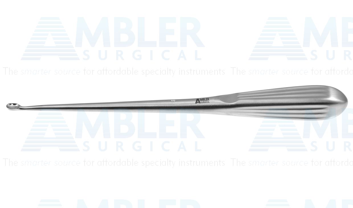Spinal fusion curette, 9'',straight, size #3, oval cup, brun handle