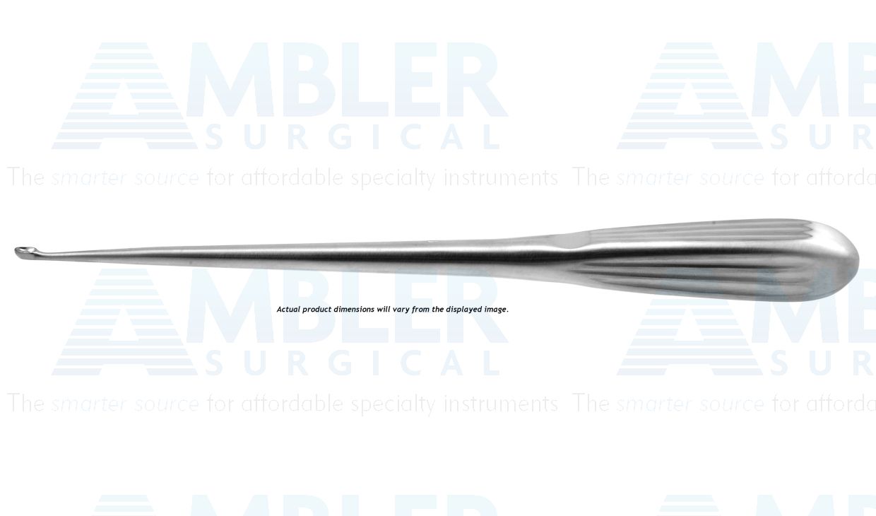 Spinal fusion curette, 9'',straight, size #6, oval cup, brun handle