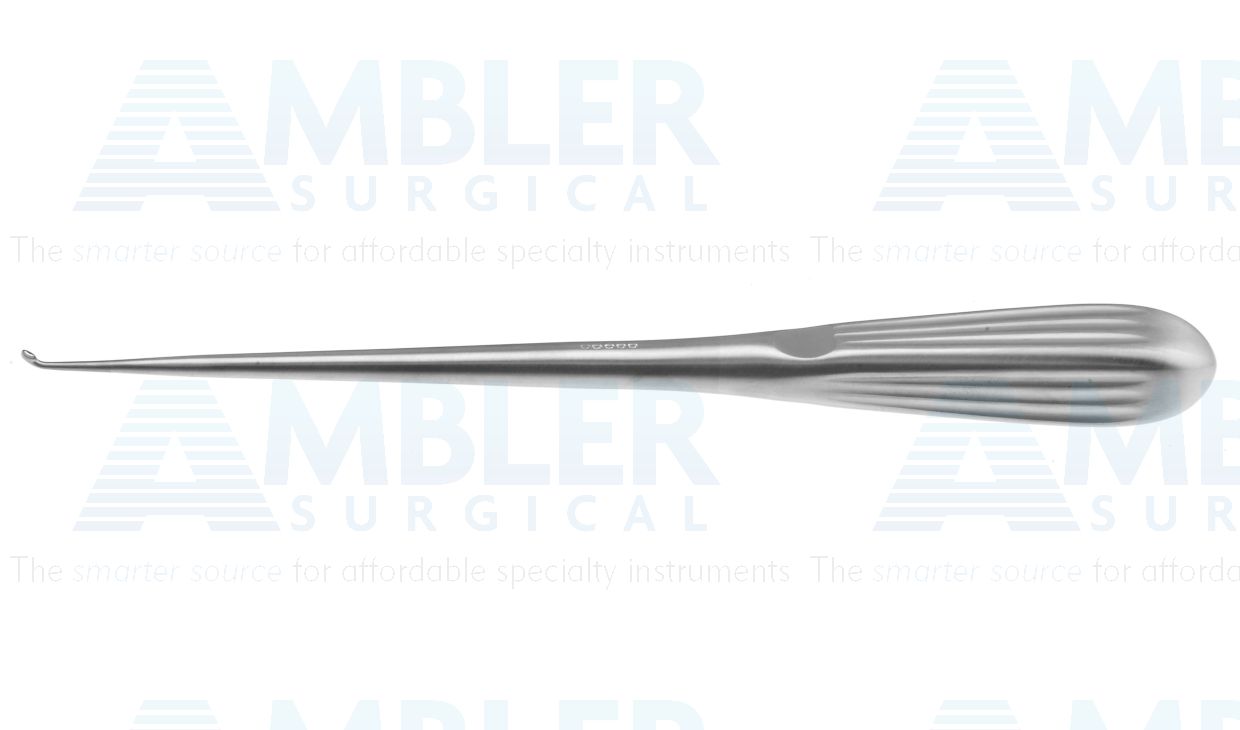 Spinal fusion curette, 9'',angled, size #5/0, oval cup, brun handle