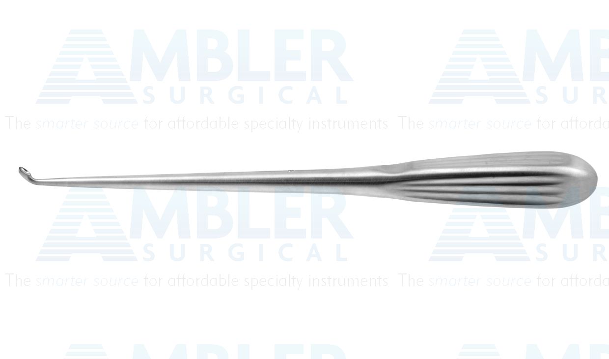Spinal fusion curette, 9'',angled, size #1, oval cup, brun handle