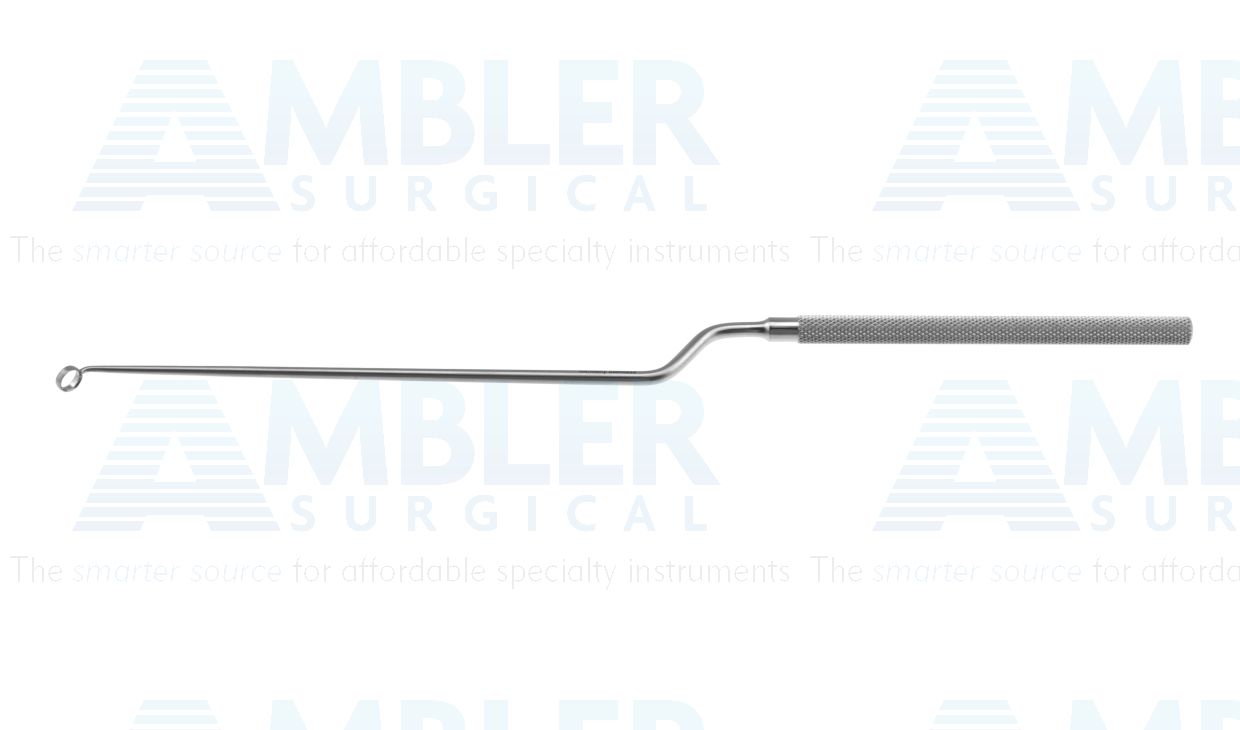 Hardy transsphenoidal curette, 9 1/2'', bayonet shaft, working length 120mm, angled 45º up 5.0mm cup, round handle