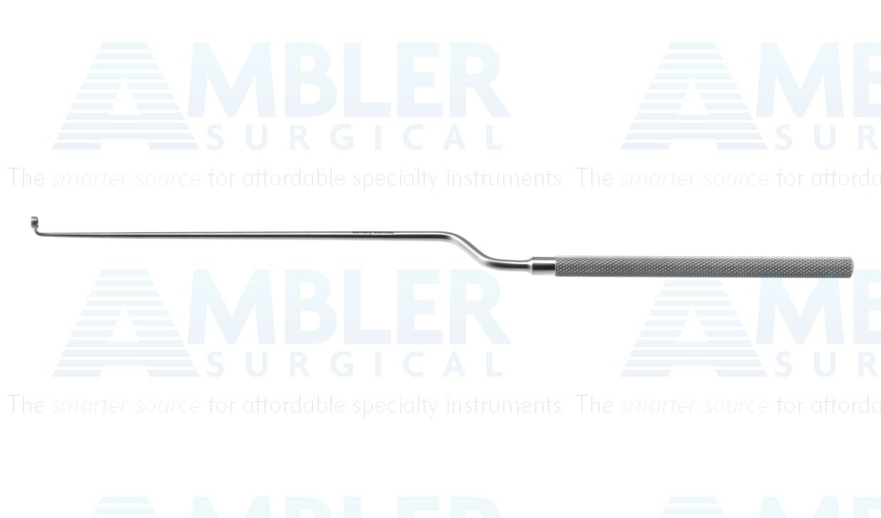 Hardy transsphenoidal curette, 9 1/2'', bayonet shaft, working length 120mm, angled 90º left 3.0mm cup, round handle