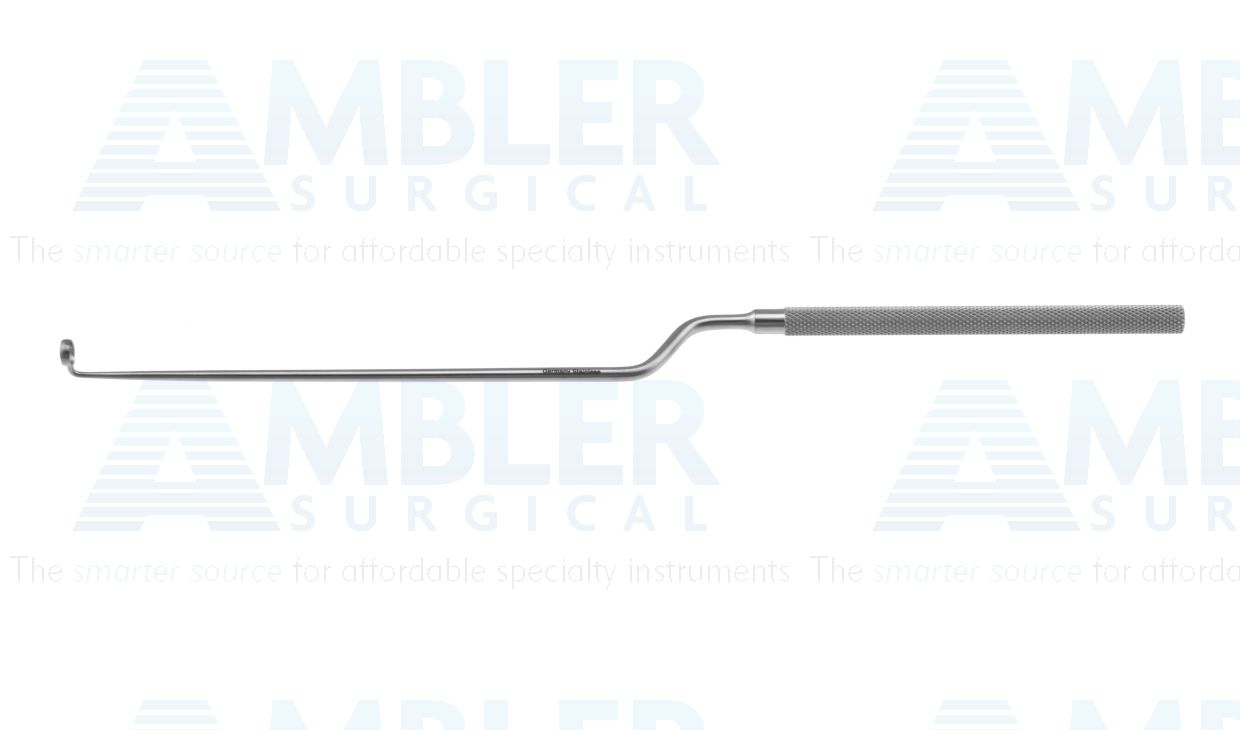 Hardy transsphenoidal curette, 9 1/2'', bayonet shaft, working length 120mm, angled 90º right 5.0mm cup, round handle