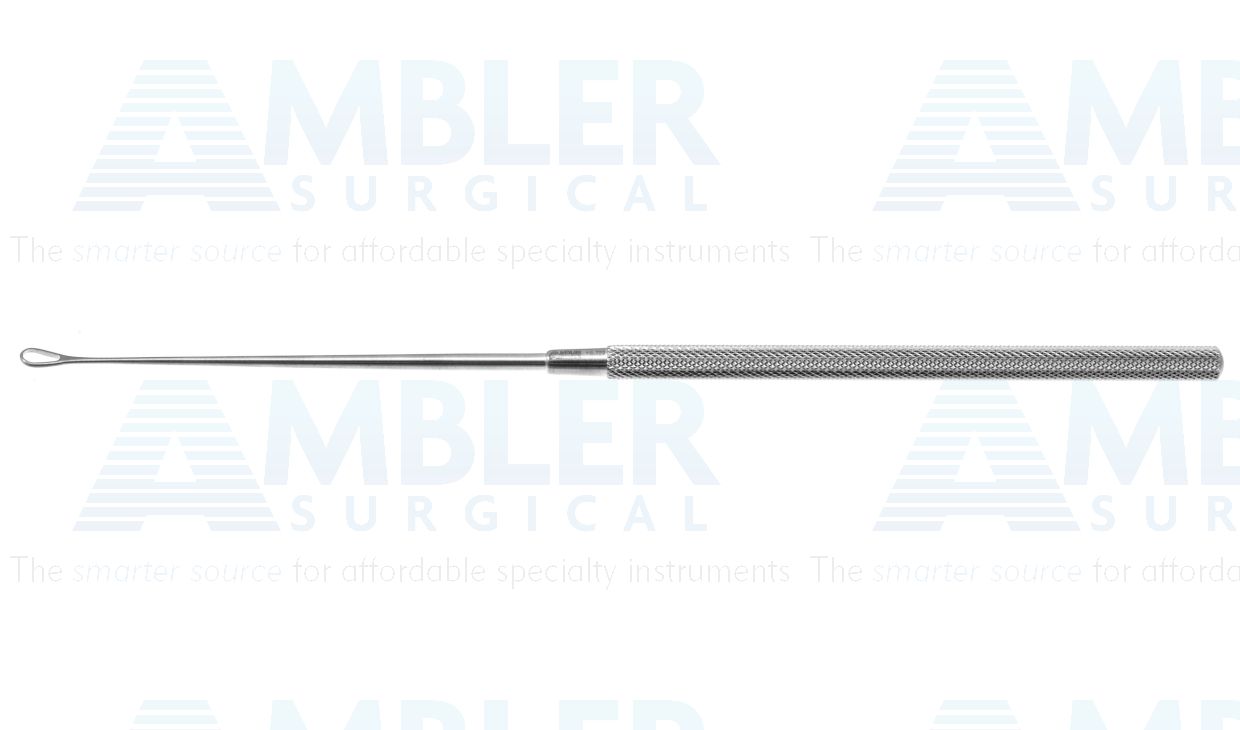 Sprague ear curette, 7'',malleable shaft, large, 3.0mm smooth edge, round handle