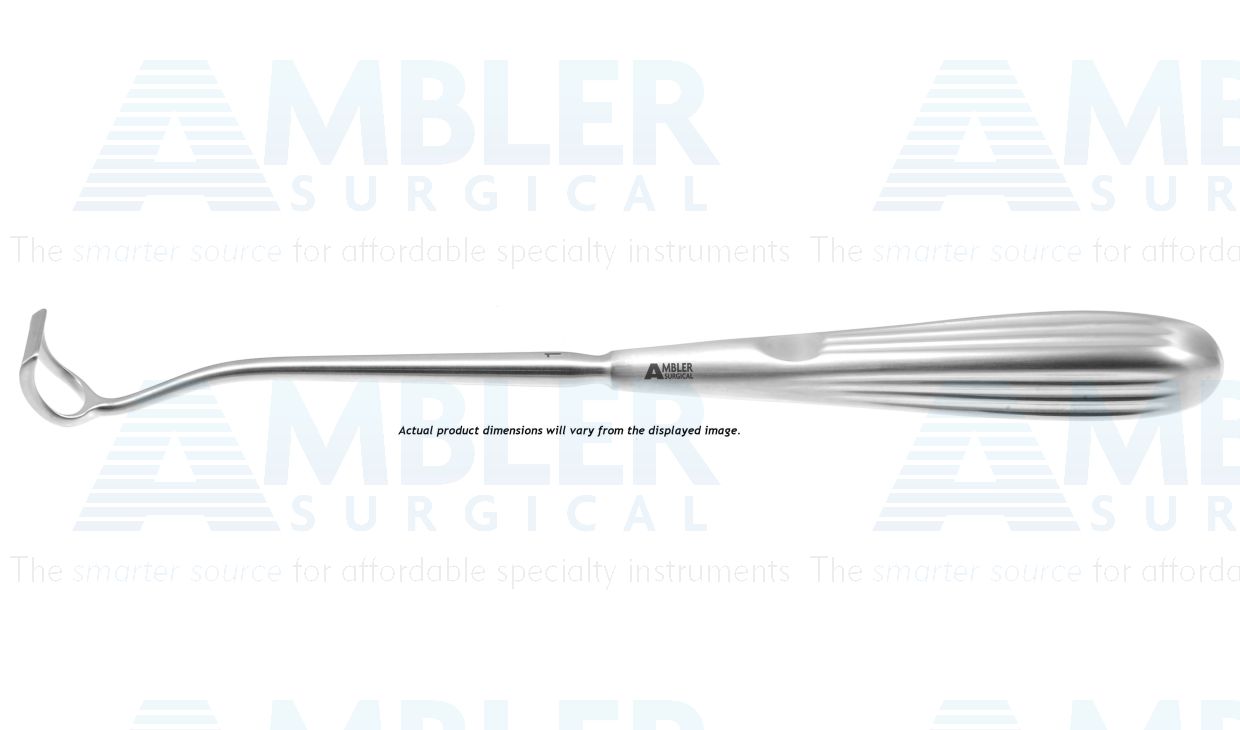 Stubbs adenoid curette, 8 3/4'',curved, size #2, 17.0mm x 21.0mm tip, 16.0mm cutting edge, brun handle