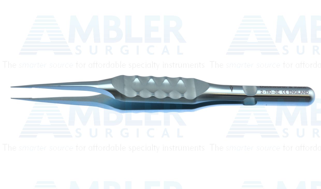 D&K suturing forceps, 3 1/2'', straight shafts, 0.12mm 1x2 teeth, 6.0mm tying platforms, flat ergonomical handle, titanium