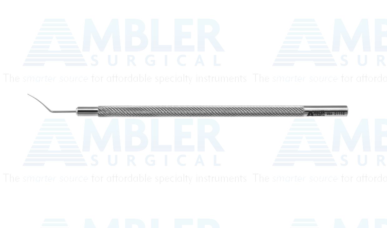 Sarnicola DALK big bubble spatula, angled shaft, smooth blade, round handle