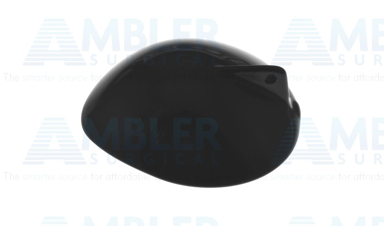 Ocular protective bilateral plastic eye shield, extra-small, 23.5mm x 21.5mm, with handle, impervious black color, not for use with laser procedures, autoclavable, sold individually