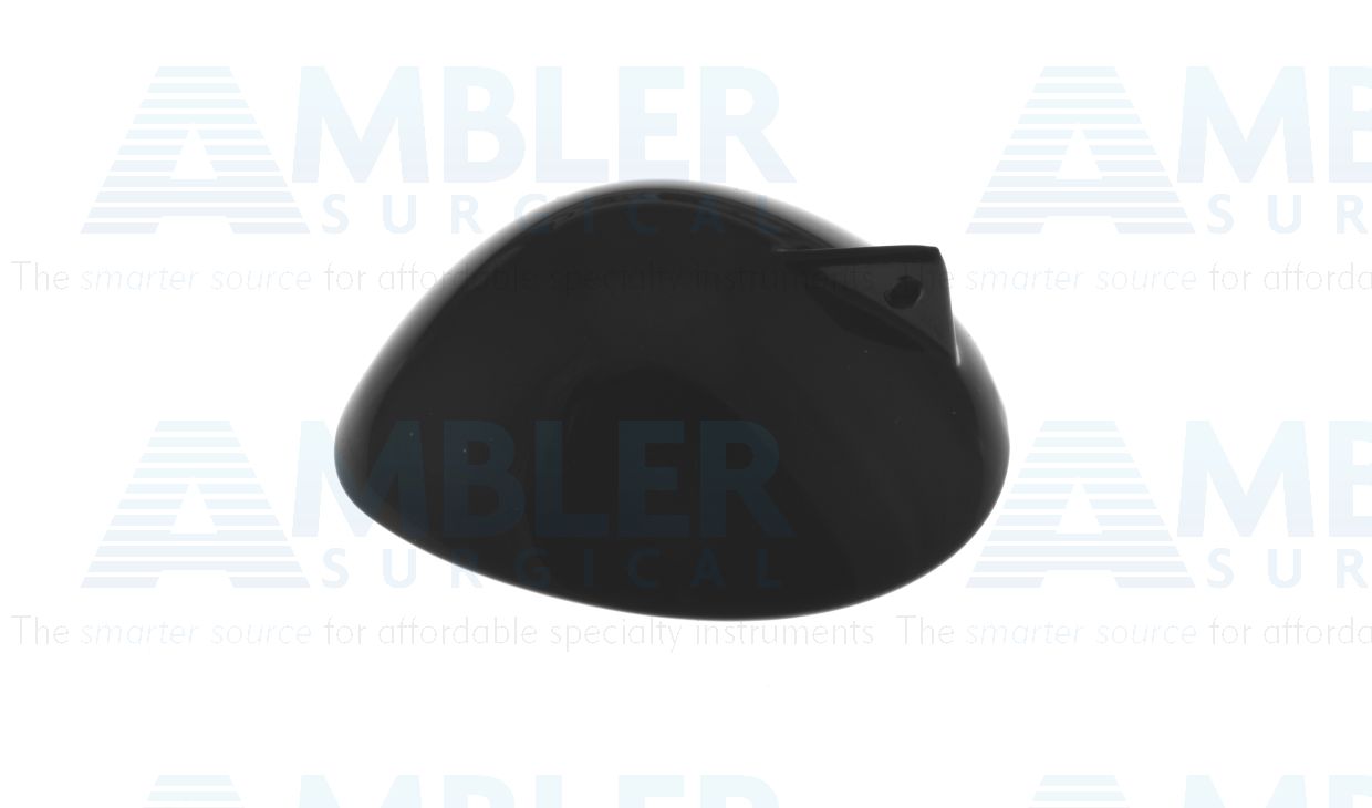 Ocular protective bilateral plastic eye shield, medium, 27.5mm x 24.5mm, with handle, impervious black color, not for use with laser procedures, autoclavable, sold individually