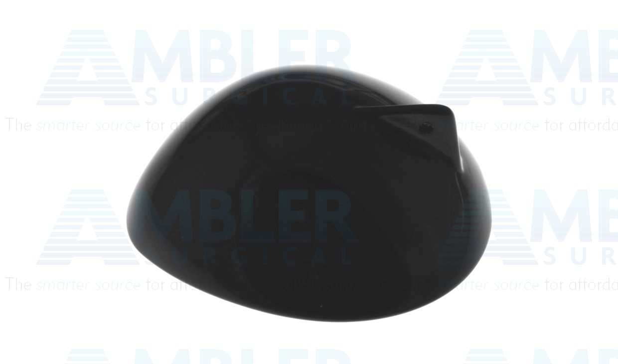 Ocular protective bilateral plastic eye shield, large, 28.5mm x 25.5mm, with handle, impervious black color, not for use with laser procedures, autoclavable, sold individually