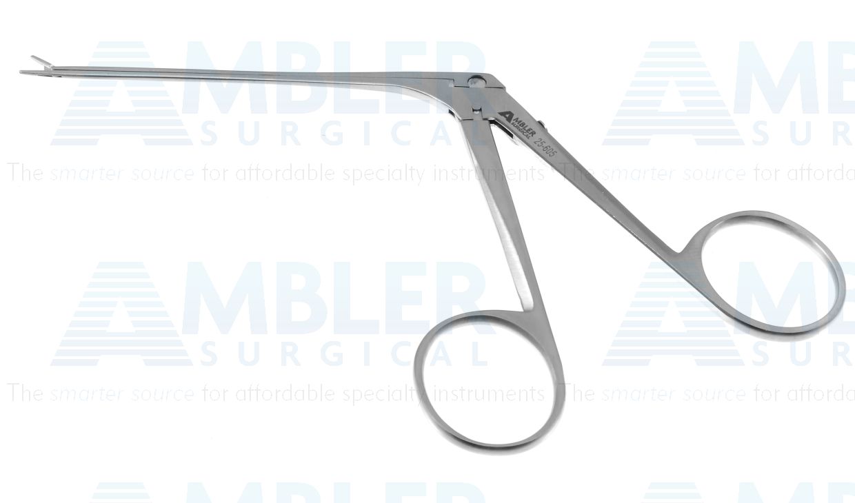 Ambler alligator ear forceps, 5 1/2'',working length 75.0mm, 4.0mm smooth jaws, ring handle
