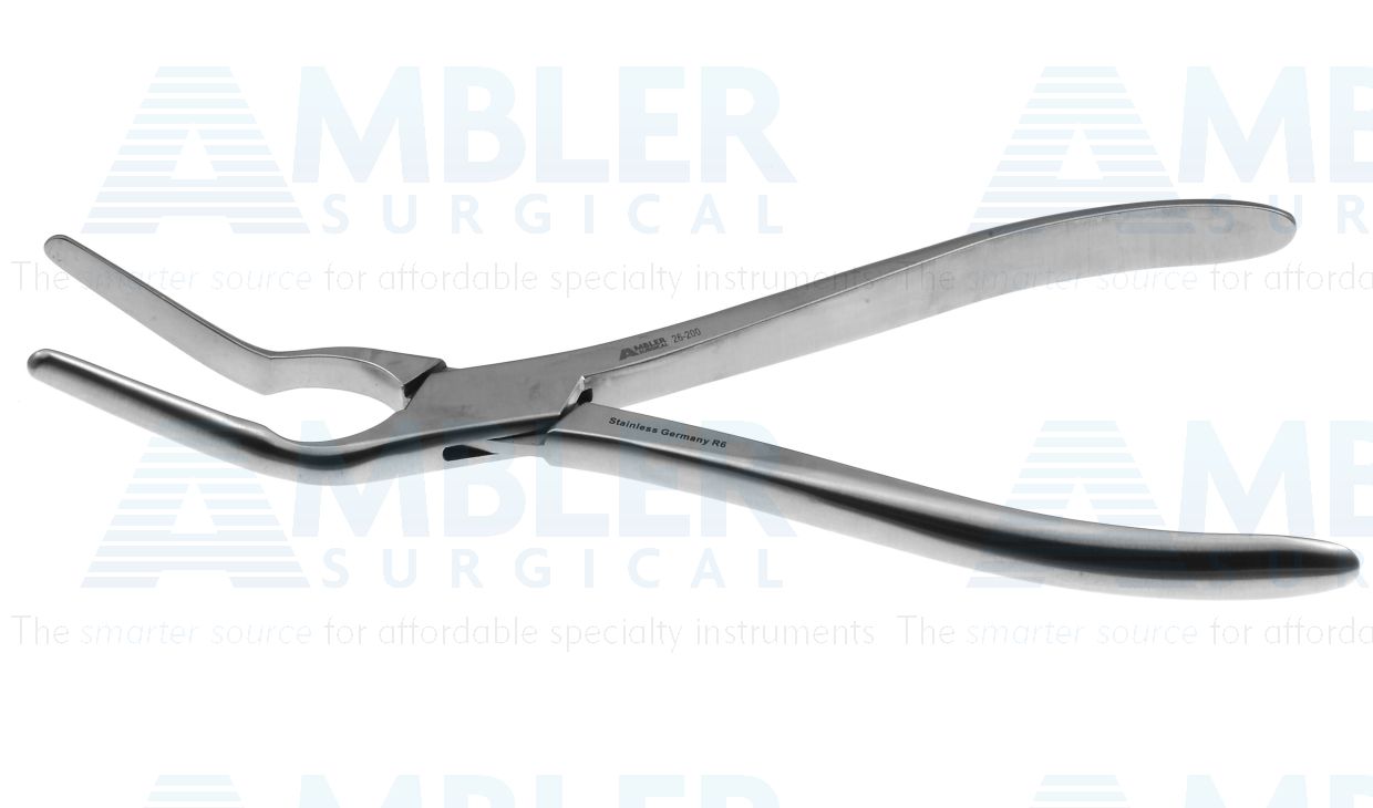Asch nasal septum straightening forceps, 8 3/4'',angled on flat, 7.0mm x 49.0mm jaws