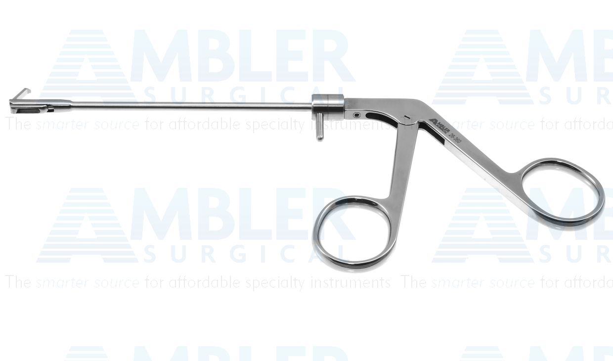Backbiting ostrum antrum punch forceps, 7'',working length 100mm, adult, 360º rotatable, 3.0mm x 7.0mm bite, 5.0mm wide head, ring handle
