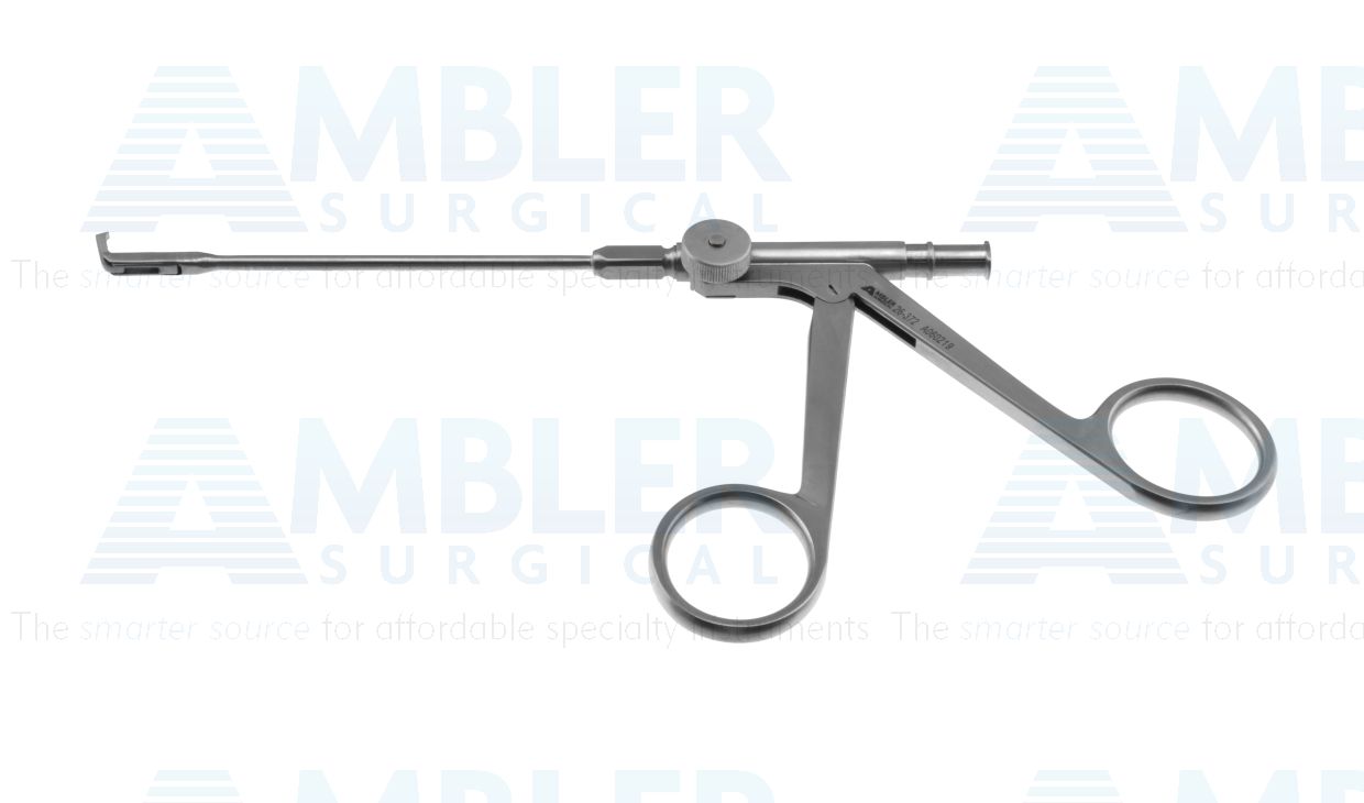 Backbiting ostrum antrum punch forceps, 7'',working length 100mm, pediatric, 360º rotatable, 1.5mm x 5.2mm bite, 3.0mm wide head, ring handle