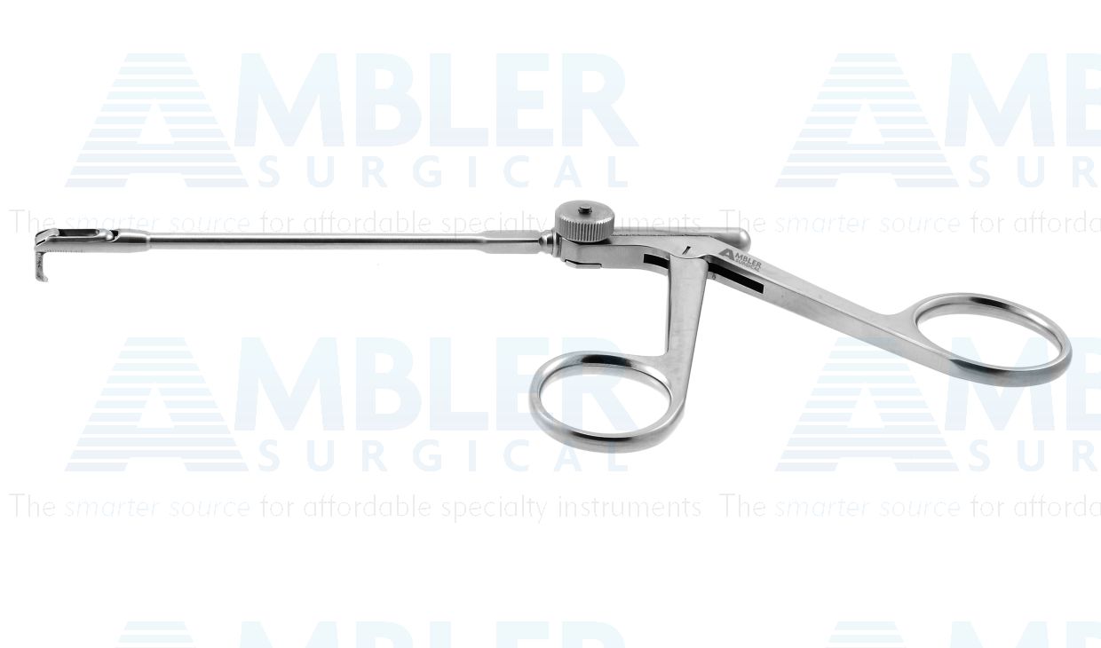 Backbiting ostrum antrum punch forceps, 7'',working length 100mm, adult, 360º rotatable, 2.5mm x 7.0mm bite, 5.0mm wide head, ring handle