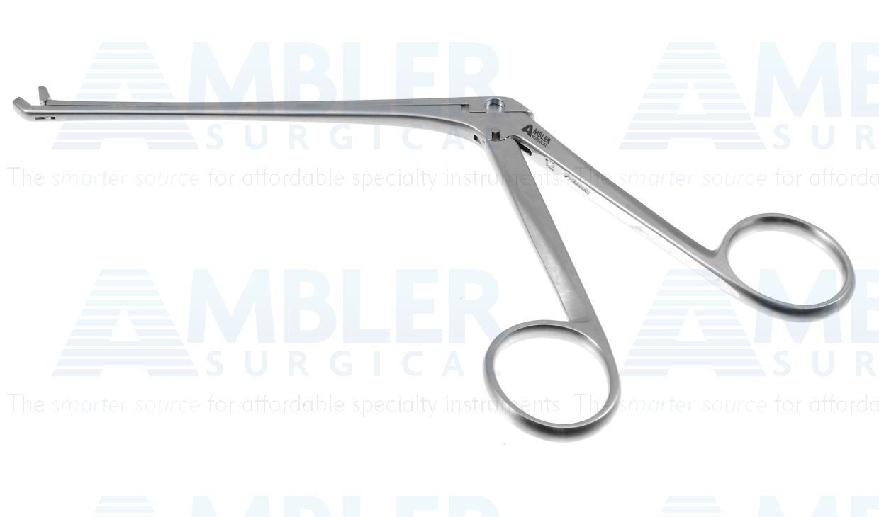 Bead nasal forceps, 6 7/8'',working length 110mm, upturned 45º, 3.0mm wide x 5.0mm long oval jaws, ring handle