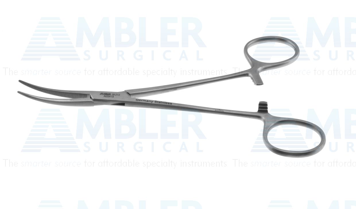 Coller-Crile artery forceps, 6 1/4'',delicate, curved, serrated jaws, ring handle