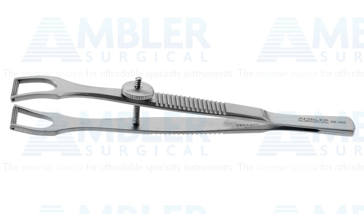 Cottle columella forceps, 4 1/4'',14.0mm wide jaws, flat handle with adjustable thumb screw