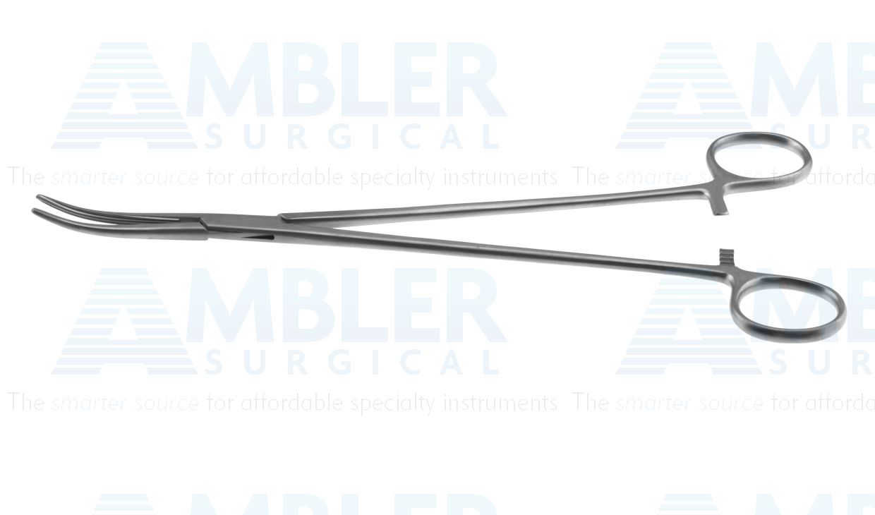 Collier-Anderson-DeBakey artery clamp forceps, 10'',curved, longitudinal serrated jaws, ring handle