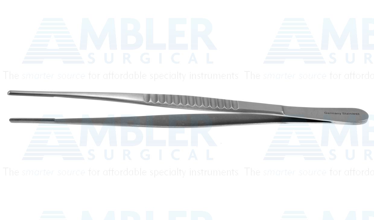DeBakey vascular tissue forceps, 7 3/4'',heavy, straight, 3.0mm tapered atraumatic tips, flat handle