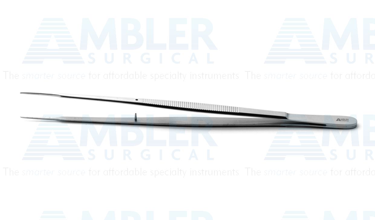 Gerald micro dressing forceps, 9'',delicate, straight, 1.0mm TC dusted tips, flat handle