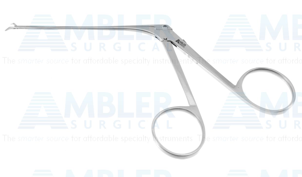Hough crura nipper forceps, 5 1/4'',working length 71.0mm, angled 45º right, 6.0mm smooth jaws, 3.0mm cutting edge, ring handle
