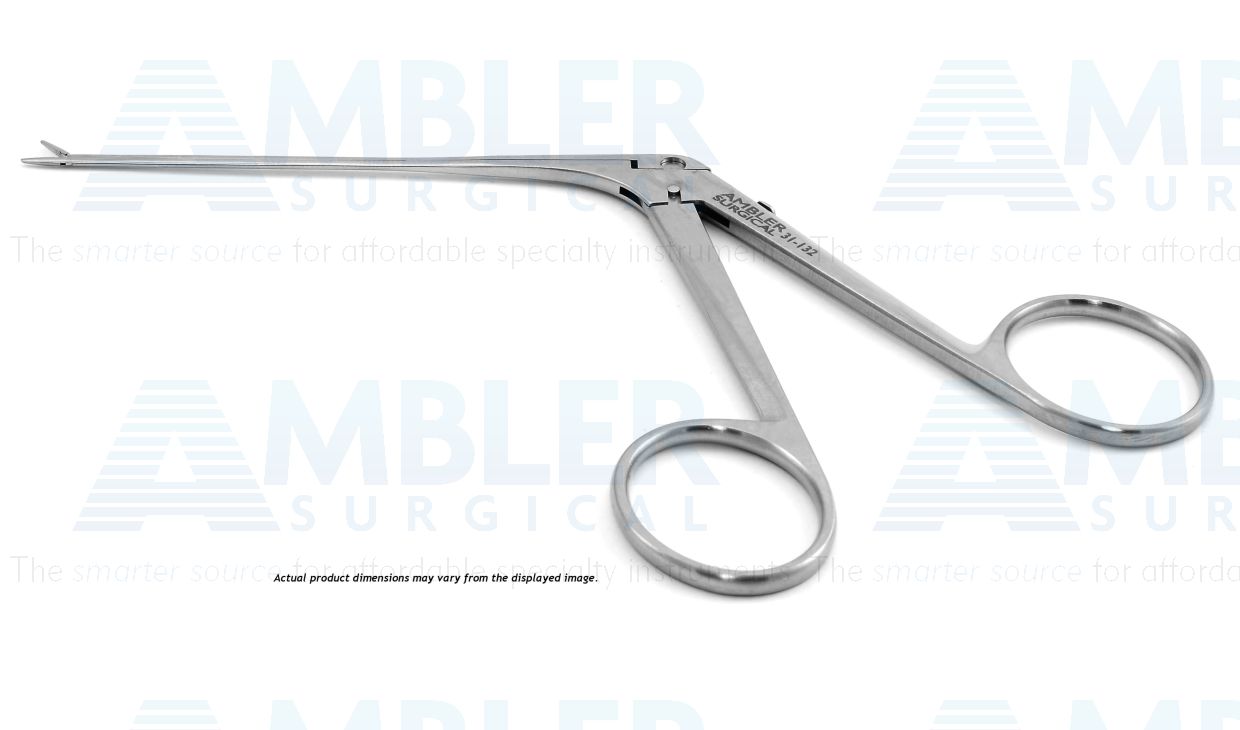 House miniature forceps, 5 1/4'',working length 73.0mm, very delicate, straight, 3.0mm smooth jaws, ring handle