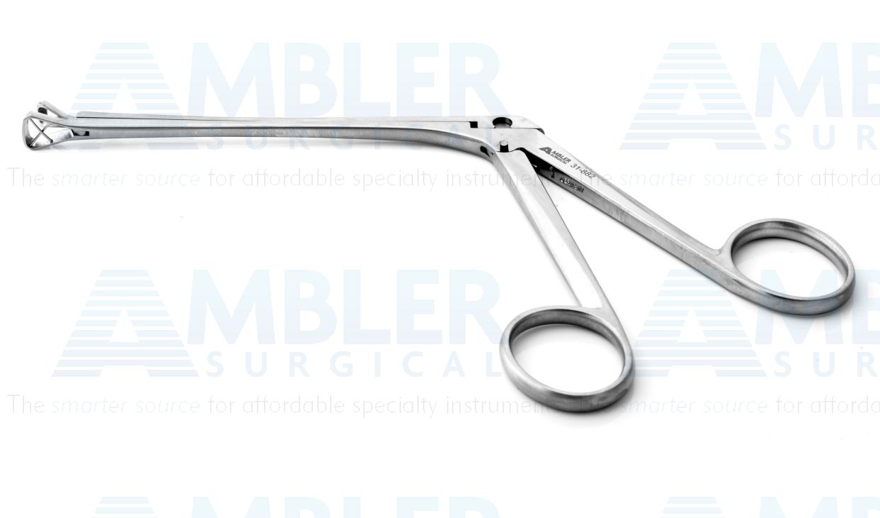 Meltzer adenoid punch forceps, 8 1/4'',working length 120mm, size #1, triangular 7.0mm basket, 6.0mm bite, ring handle
