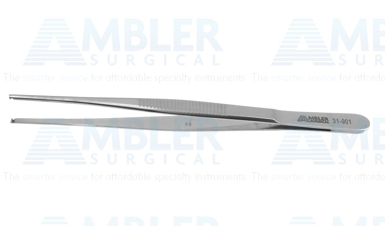 Microsurgical clamp applying forceps, 5 1/2'',straight, for clamps size B-1 & B-2 (0.4mm - 1.5mm), flat handle, without lock